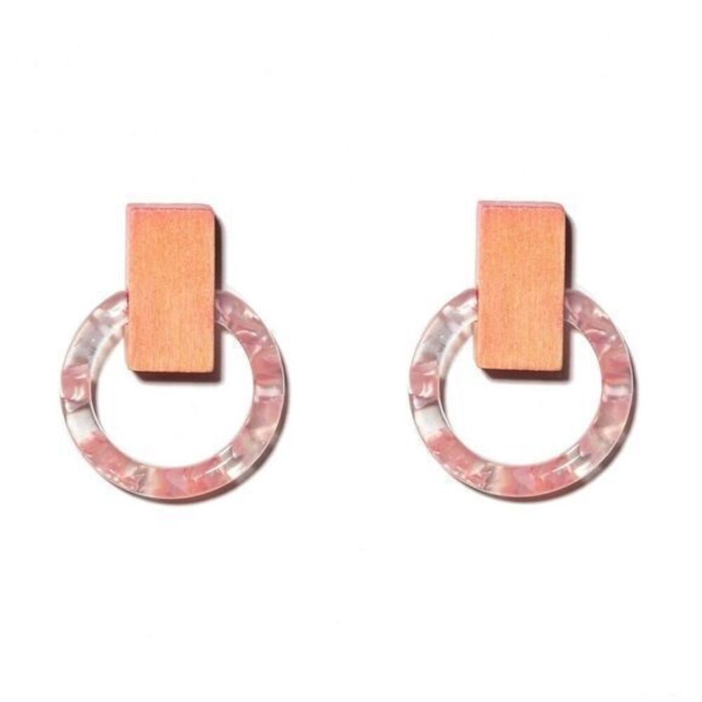 LELE SADOUGHI Horsebit Button Earrings Pink NWT